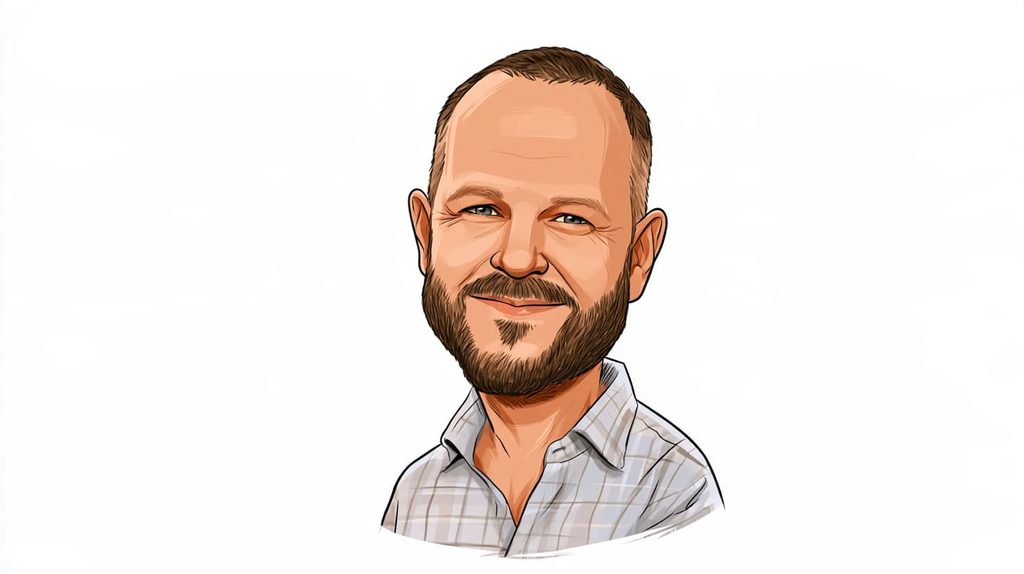 誇張が控えめで普通のイラストに近い会社員のカリカチュア