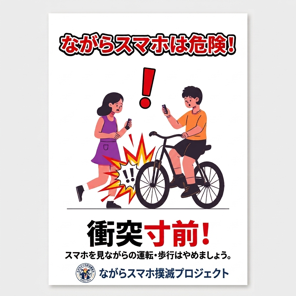 ながらスマホは危険！
