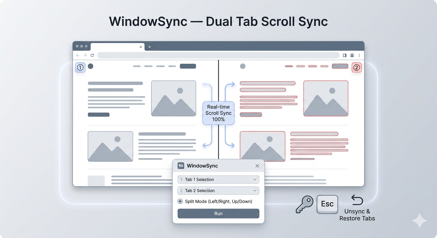 WindowSync — デュアルタブスクロール同期